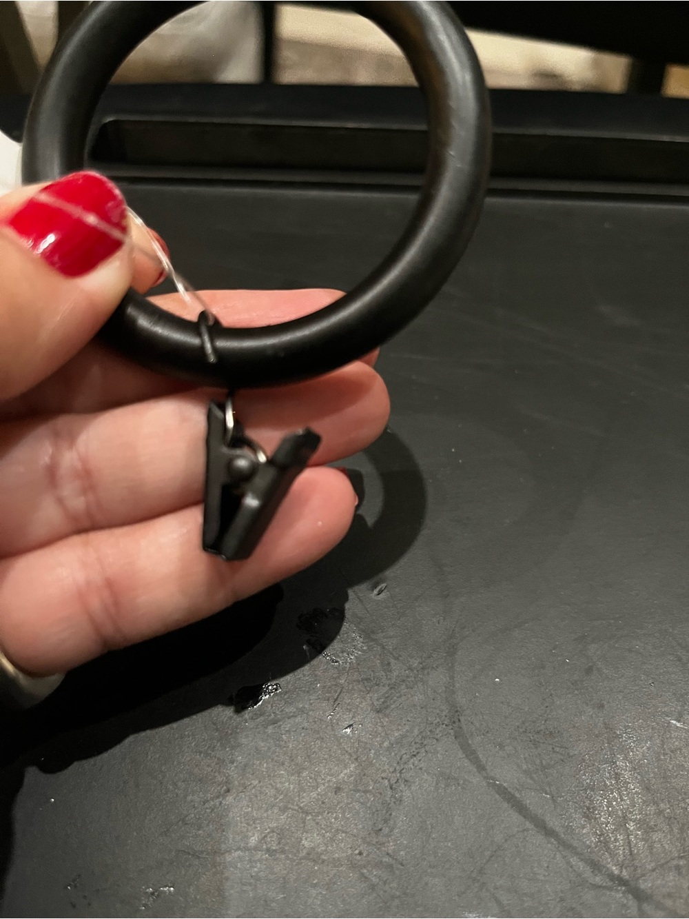 Pottery Barn Large Clip Ring - Black set of 4 $20 - Picture 2 of 6